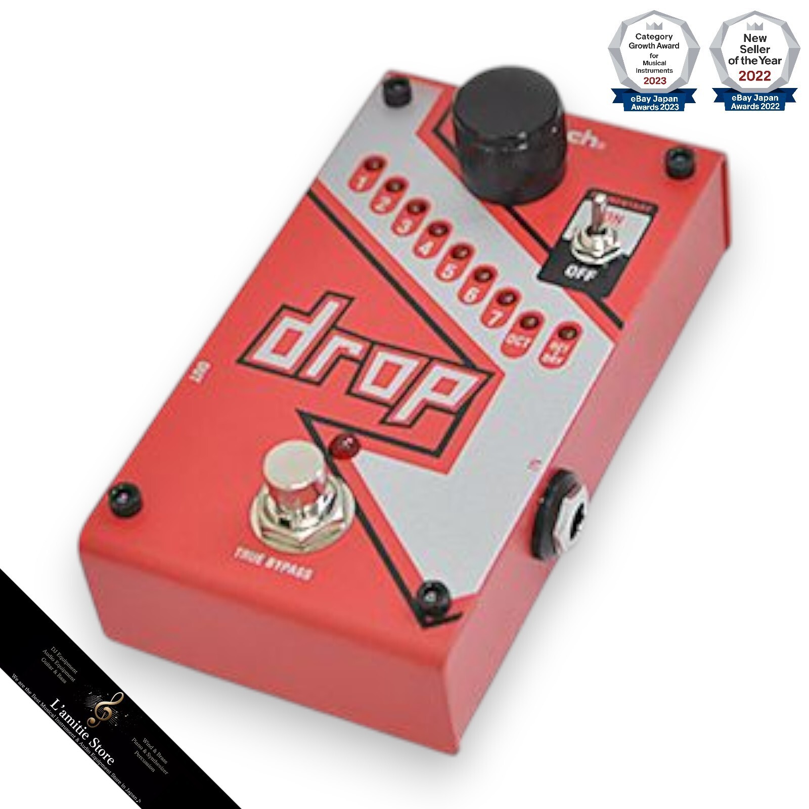 Digitech DROP Compact Polyphonic Tune Pitch Shifter Octaver JP Analog Red Used