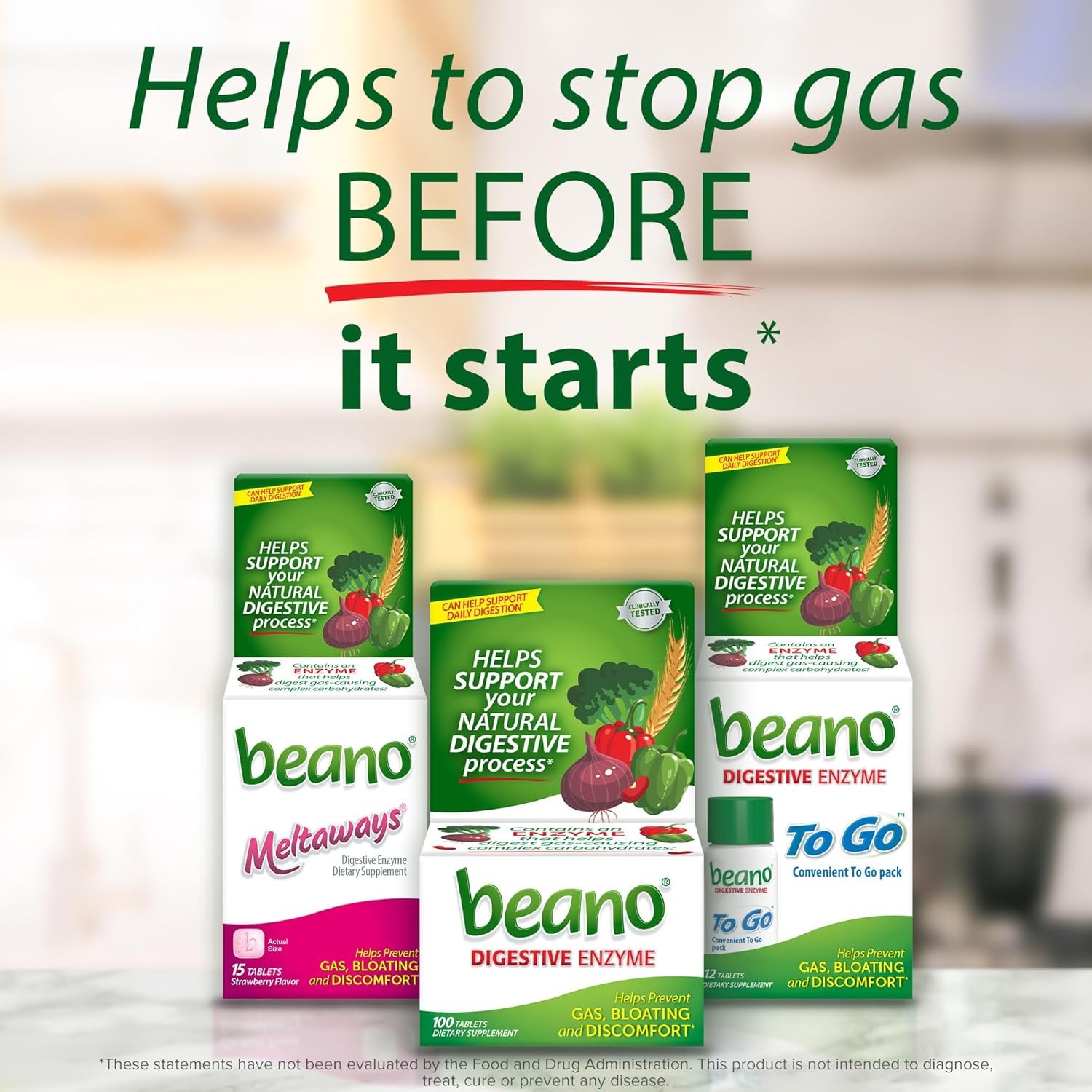 Beano Extra Strength Gas Relief Tablets 150 Count Multicolored Vegetarian