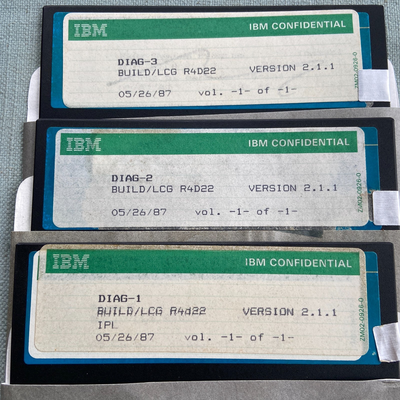 IBM PC Diagnostic Floppy Ver 2.1.1 1987 5.25” Vintage Diag 1 2 3 Build LCG R4D22