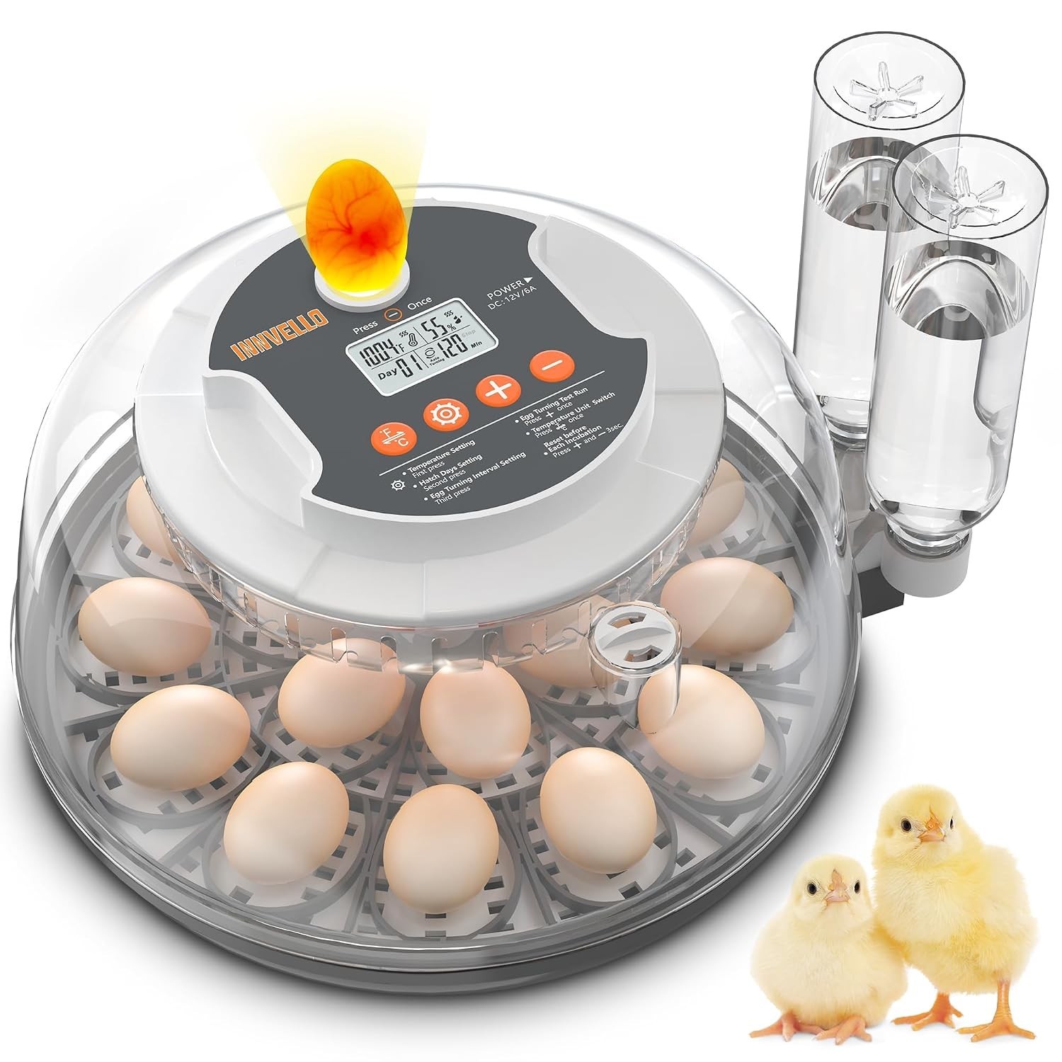 18 Egg Automatic Egg Incubator for Hatching Chickens Auto Turning Humidity Temp