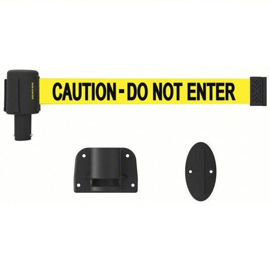 BANNER STAKES Retractable 15' Wall Mount Barrier - Caution - Do Not Enter PL4108