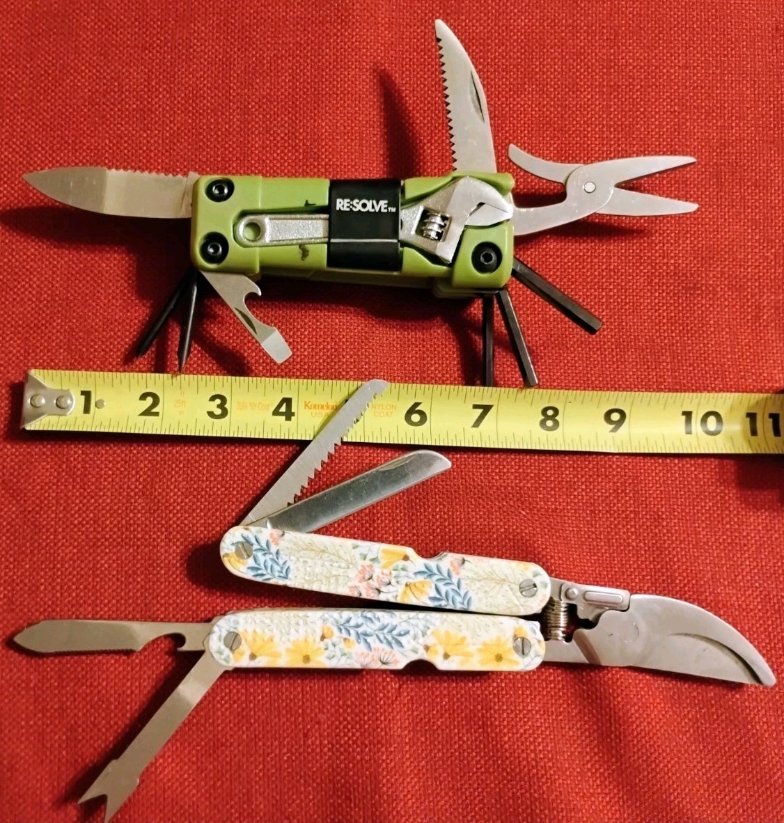 Home multitools knives 2pc lot: green Re-Solve & floral plant snips cutters VG