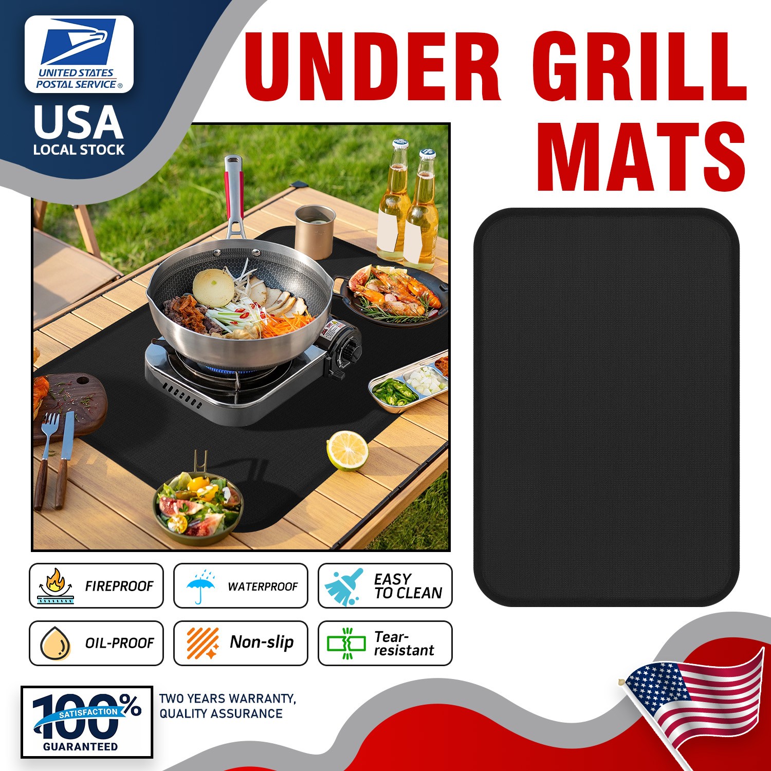 23 x 15 inches Under Grill Mats for Outdoor Grill, Chemical Resistance strength