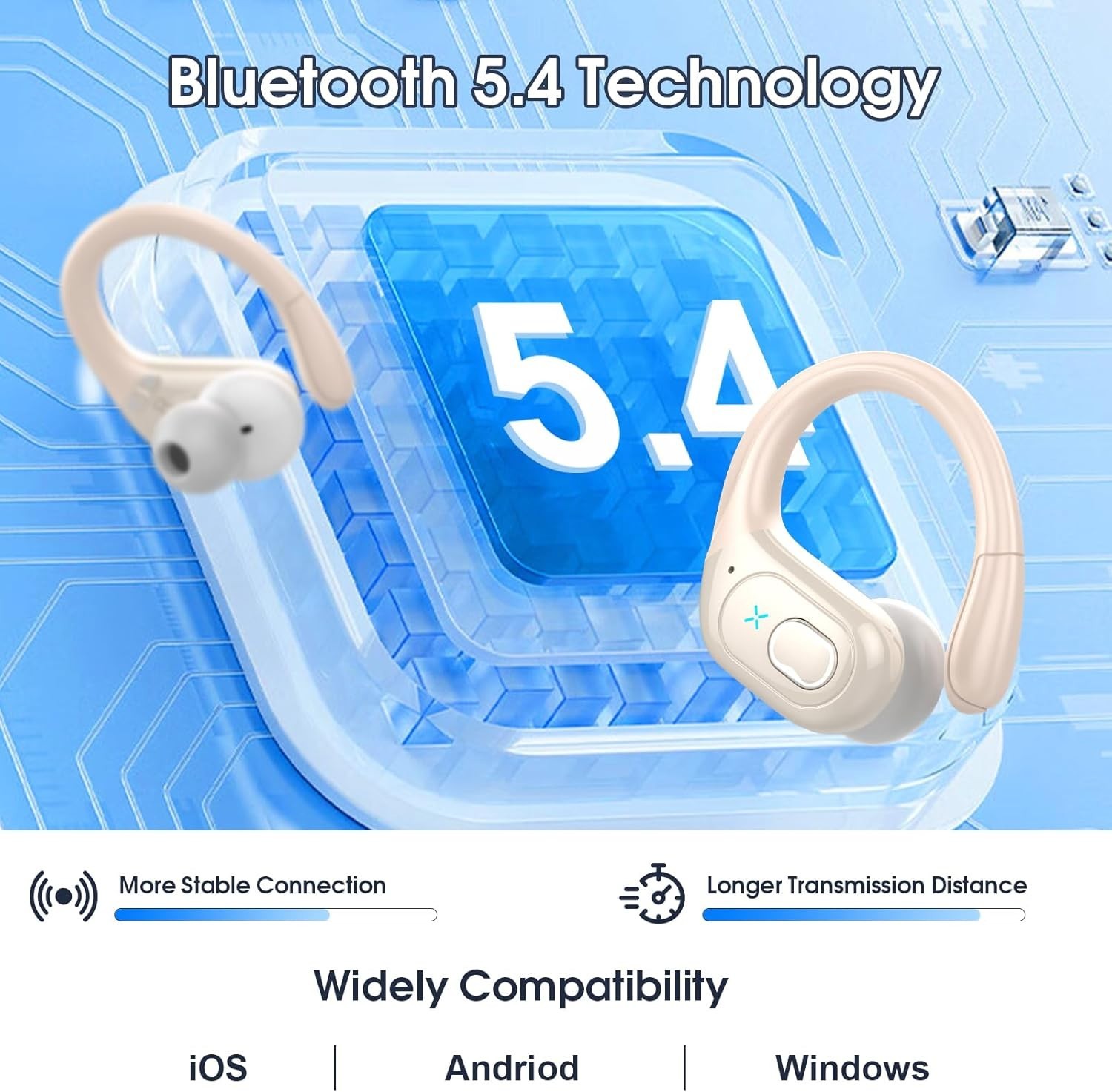 Wireless Earbuds 75hrs Bluetooth 5.4 Headphone Sport, 2026 Bluetooth Earbuds ...