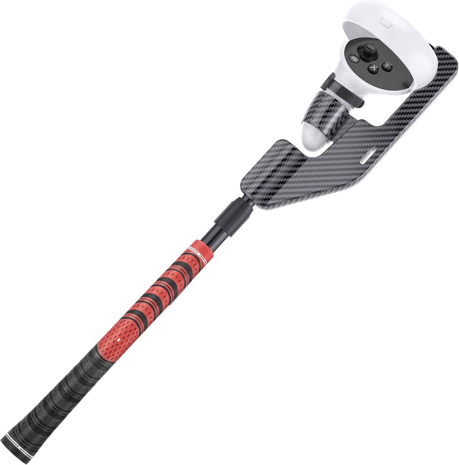 Red VR Golf Club Handle Accessories Carbon Fiber Style Meta Oculus Quest 2