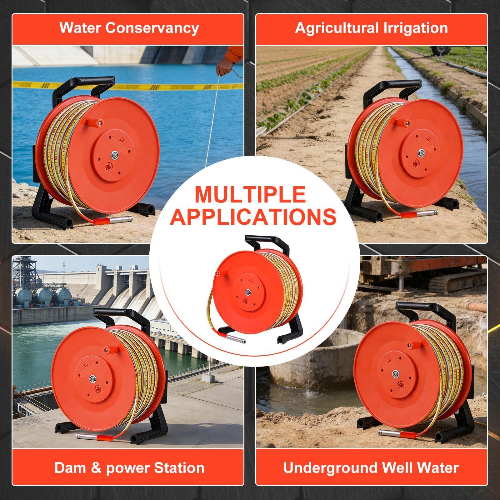 Water Level Meter Measuring The Depth To Water Range with Fixed Probe 30-100m