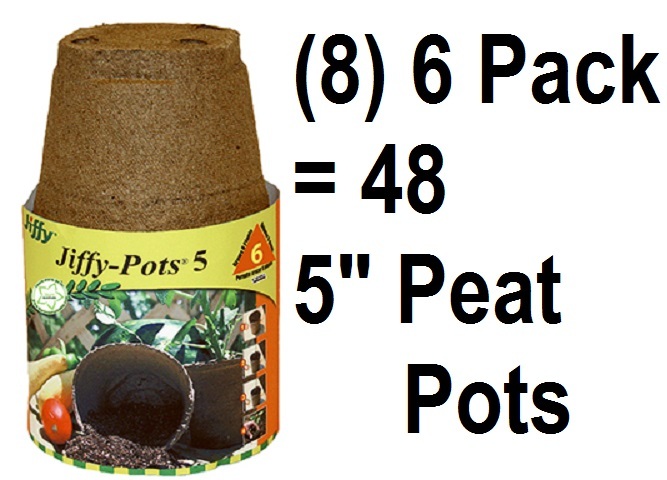 Jiffy JP506 6 ct 5" Round Seed Starting Peat Pots - 8 Packs