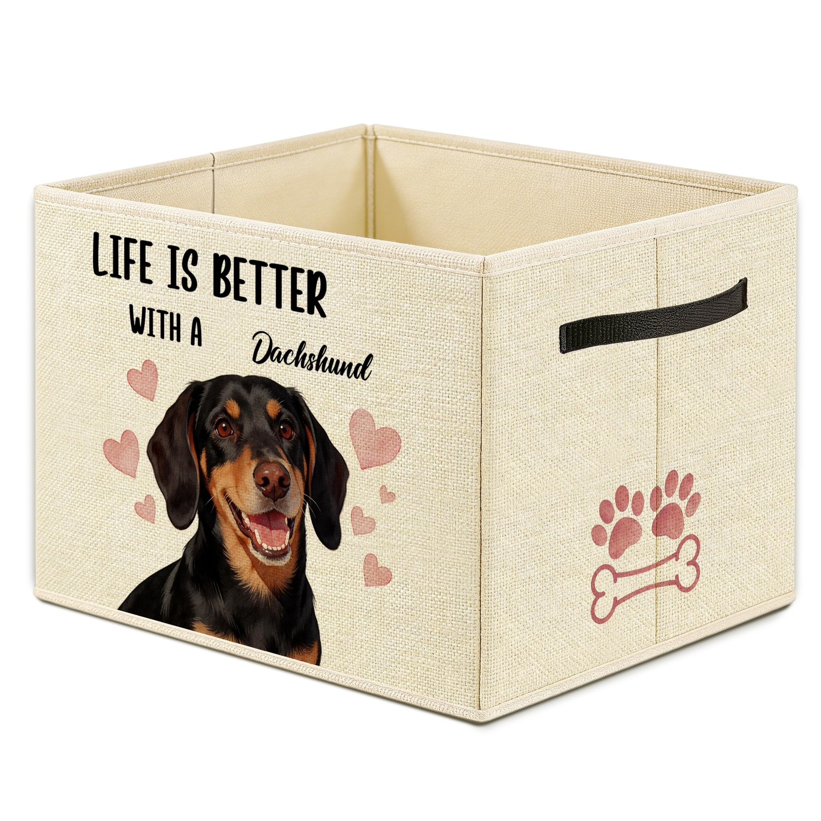 Cute Dachshund Storage Bin Box, Weiner Dog Lover Gifts, Life is Better with a...