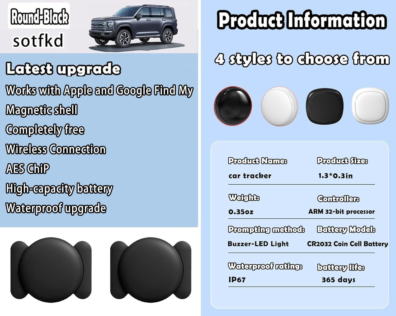 2 Pack No Subscription GPS Tracker for Vehicles,Car Tracker Device Hidden,Tracke