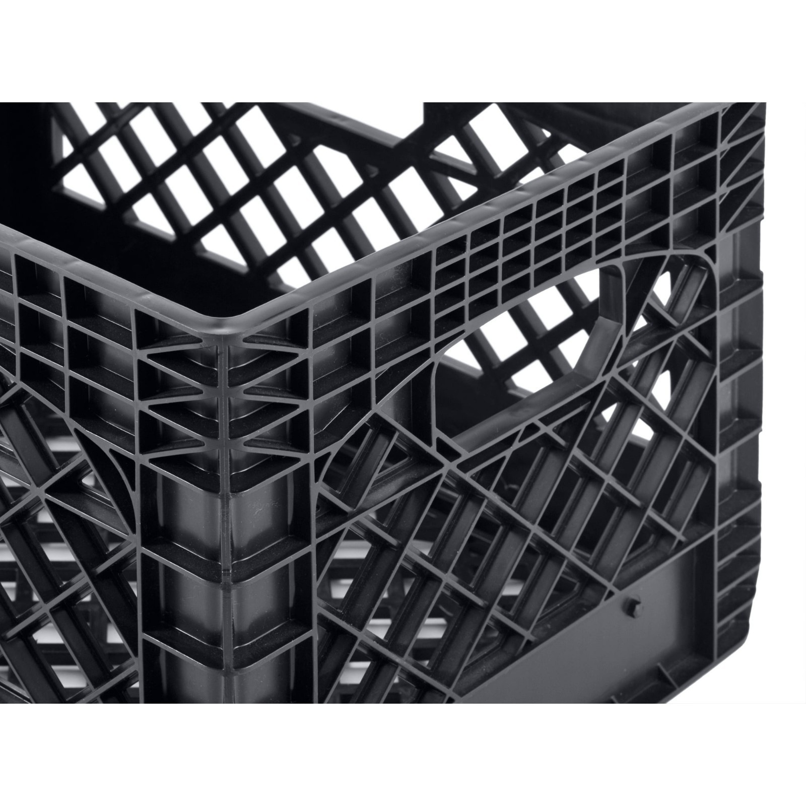 PLASTIC Milk Crate Heavy Duty Storage Bin Stackable 24QT Black