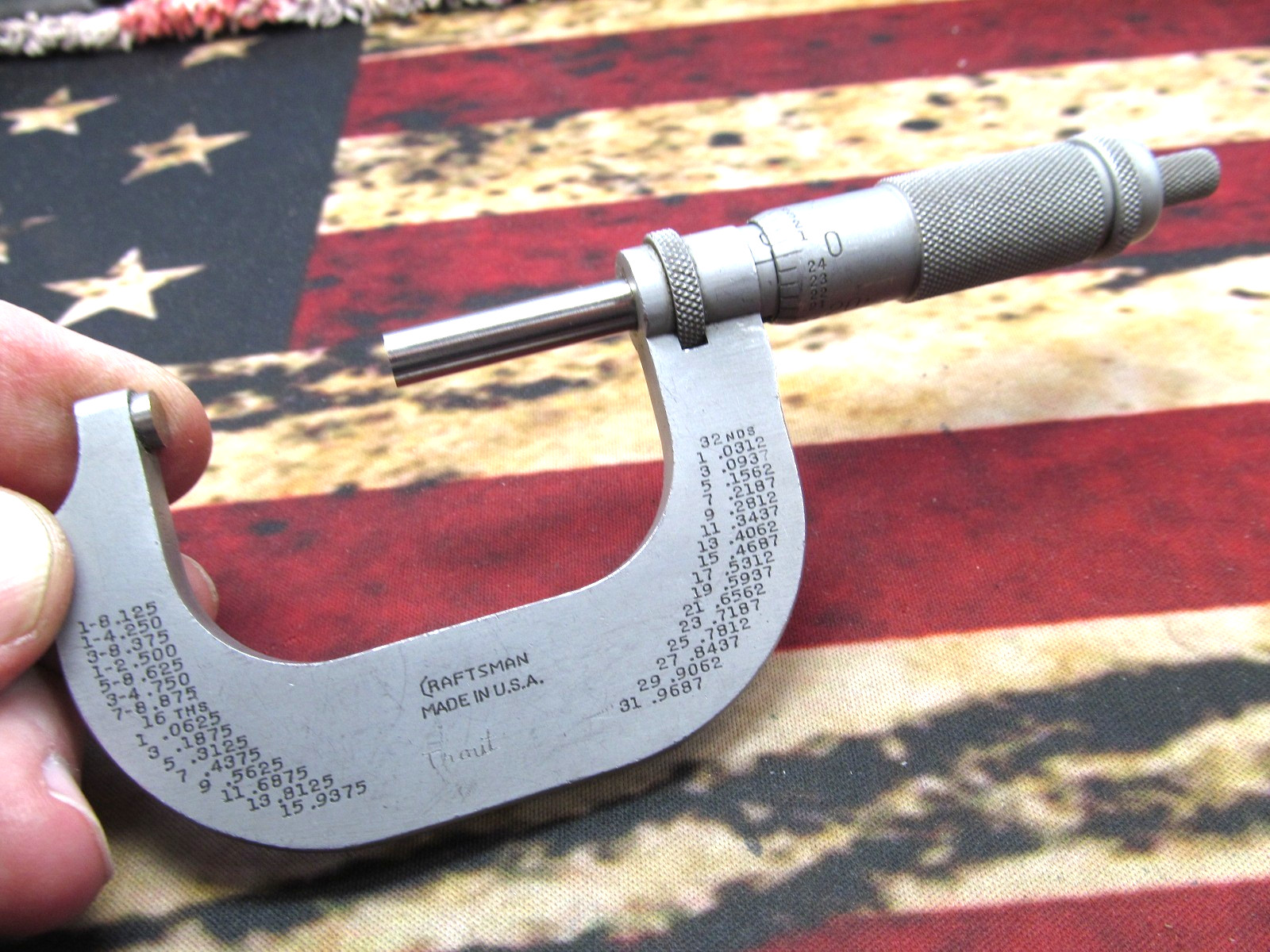 Vtg. Craftsman 1-2" Outside Micrometer - .001" Graduated - Made in USA