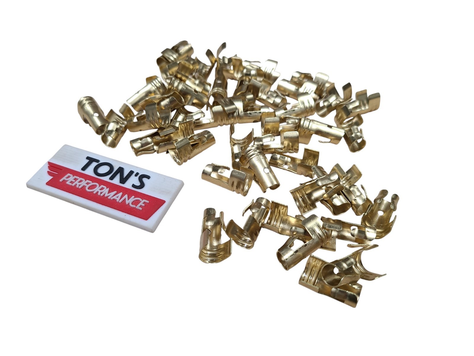 7mm 8mm 180 Degree Brass Distributor and Coil Terminals Straight 100 Bulk Pack
