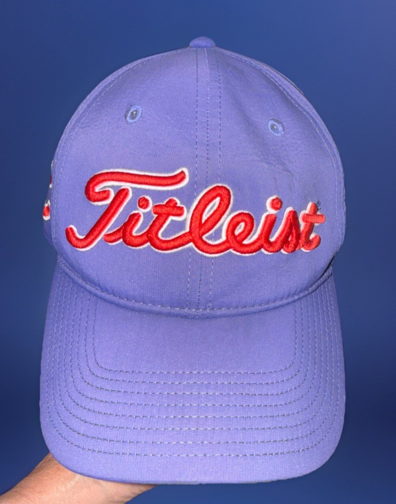 Titleist Chicago Cubs Red White on Royal Blue Hat Cap Poly Spandex Snapback MLB