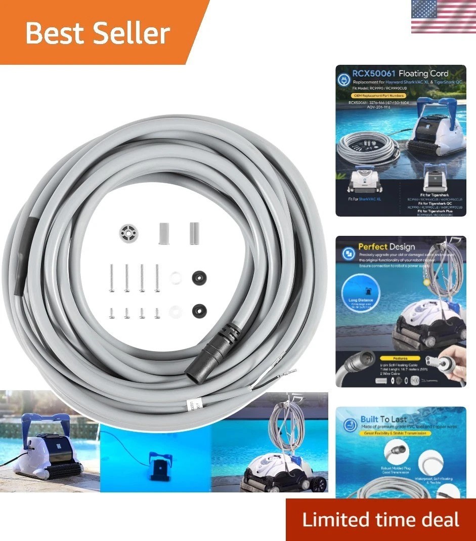 Floating Power Cord Assembly Replacement for Hayward Tigershark QC Robotic Cl...