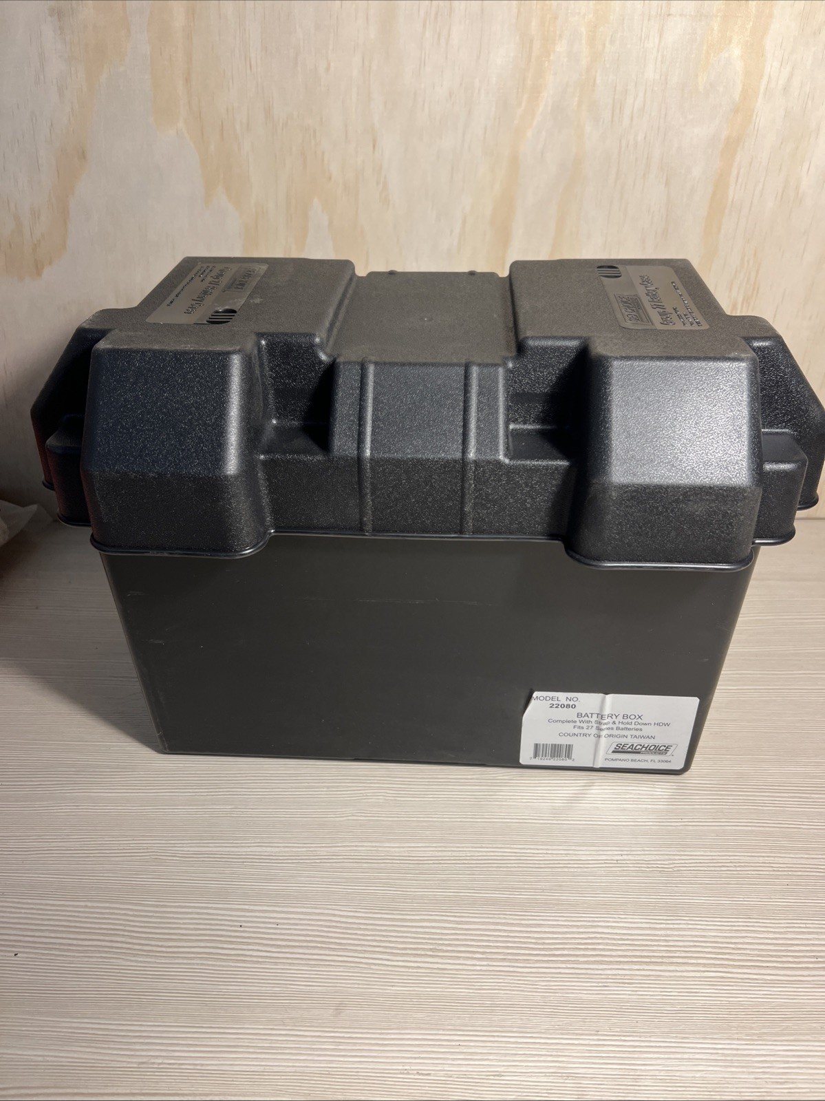 Seachoice 22080 Black Polyethylene Battery Box 14 H x 7-1/4 W x 10 D in.