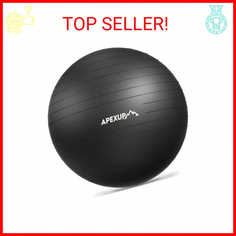 APEXUP Yoga Ball Exercise Ball Anti Slip Heavy Duty for Fitness, Balance & Core