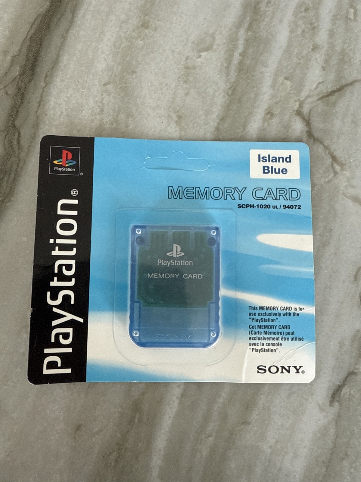 Memory Card Island Blue Sony SCPH-1020/94072 PlayStation Sealed Blister Pack PS1