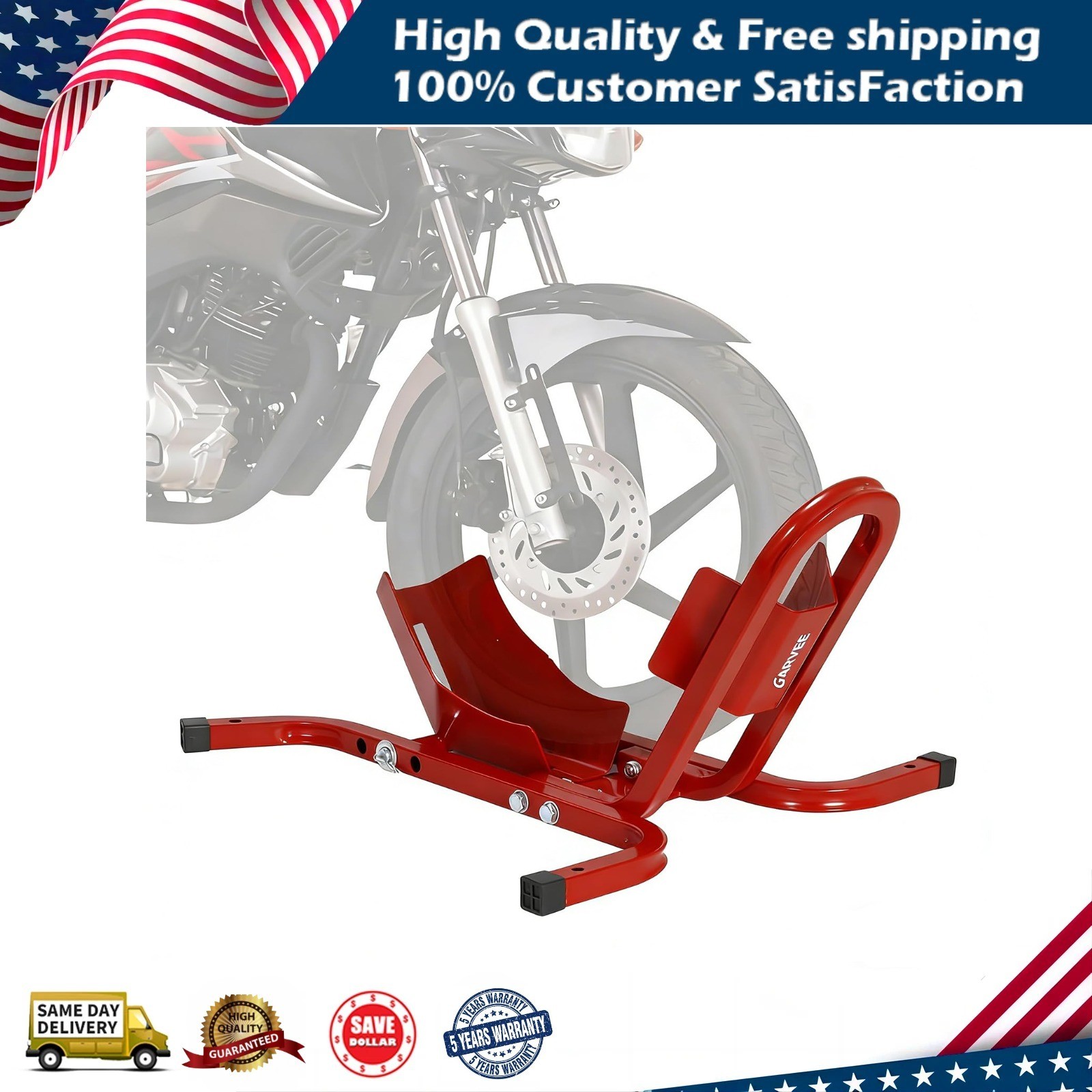 Duty Motorcycle Wheel Chock 1800 Lb Capacity Fit 16"-21" Tires Heavy Universal