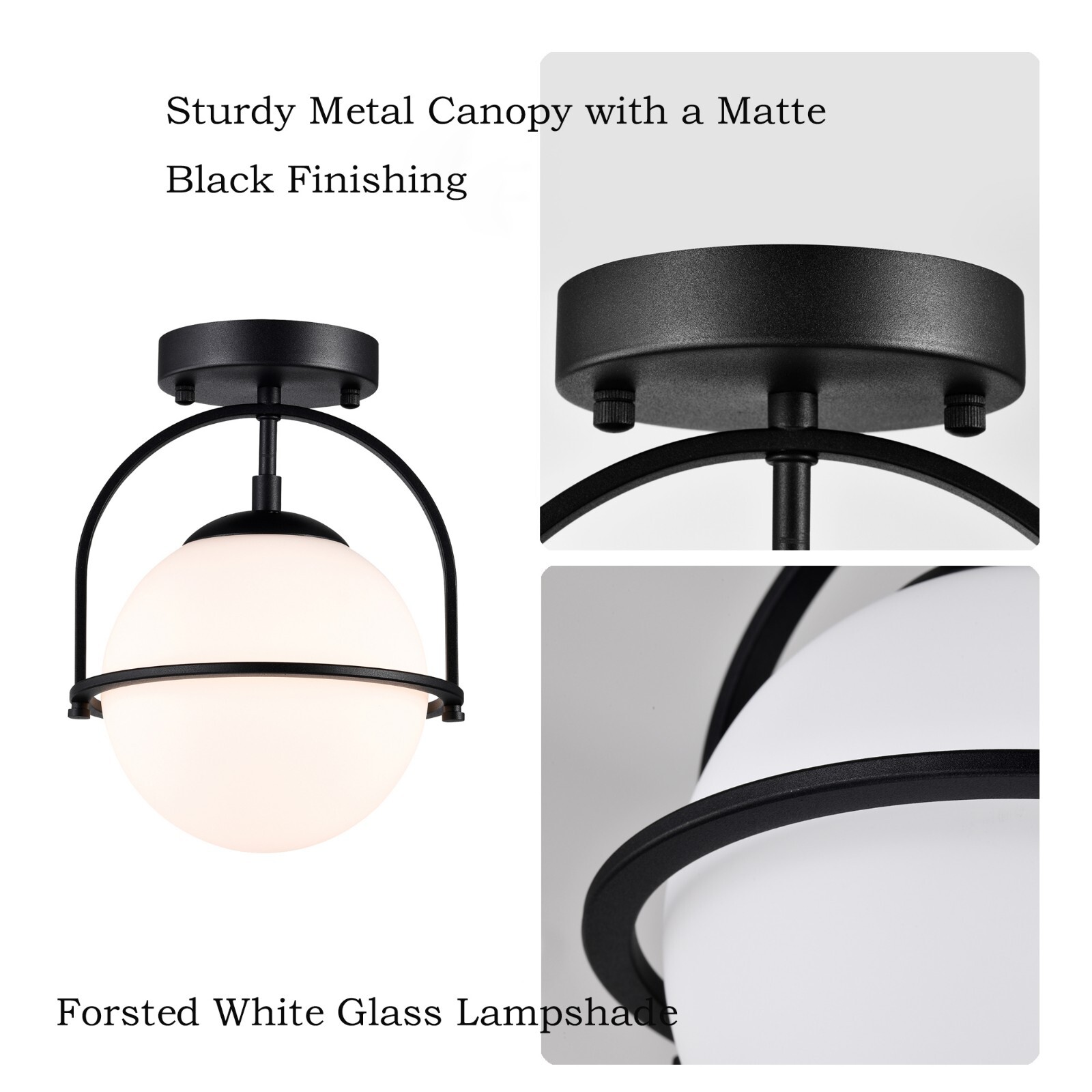 Mid Century Modern globe ceiling light Semi Flush Mount Ceiling Light Fixture