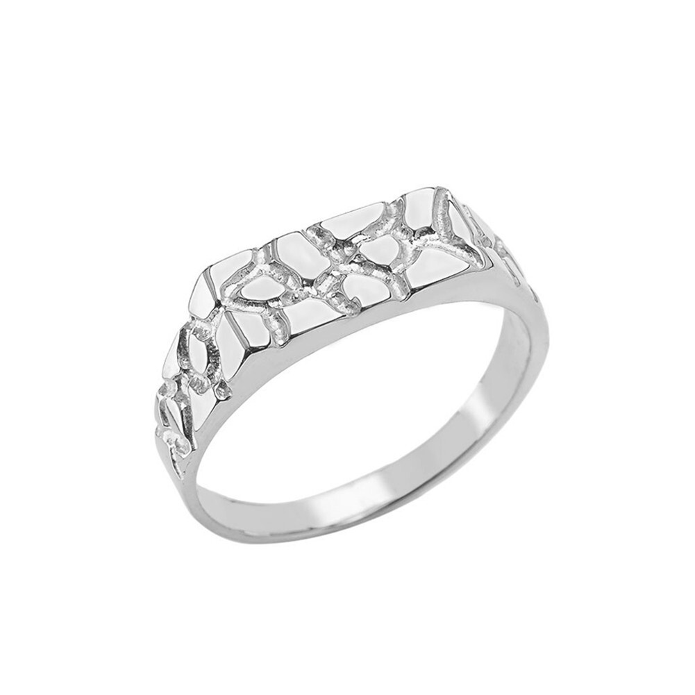 Pinky Men's Nugget Ring in Sterling Silver