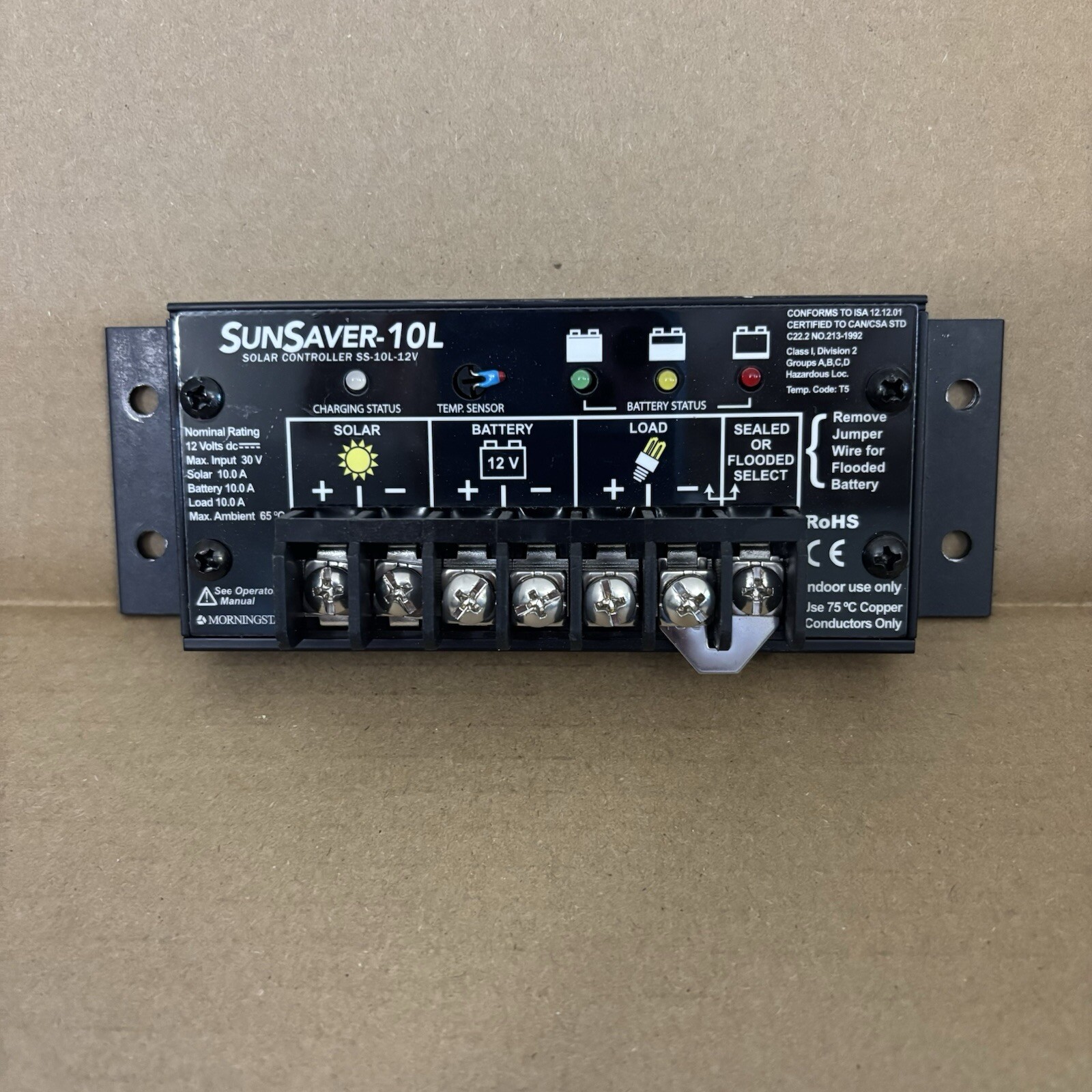 Morningstar SunSaver 10A PWM Solar Charge Controller (SS-10L-12V)