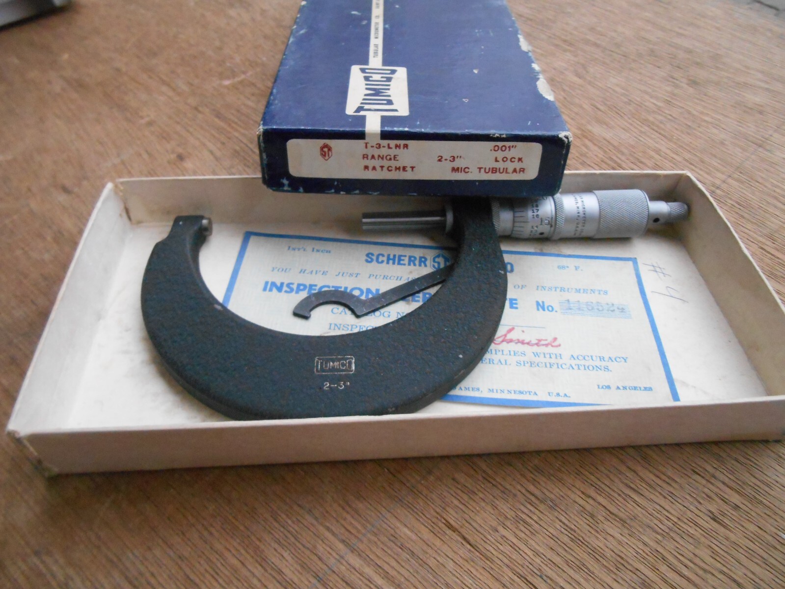 TUMICO T-3-LNR 2-3" MICROMETER , .001" , WITH BOX