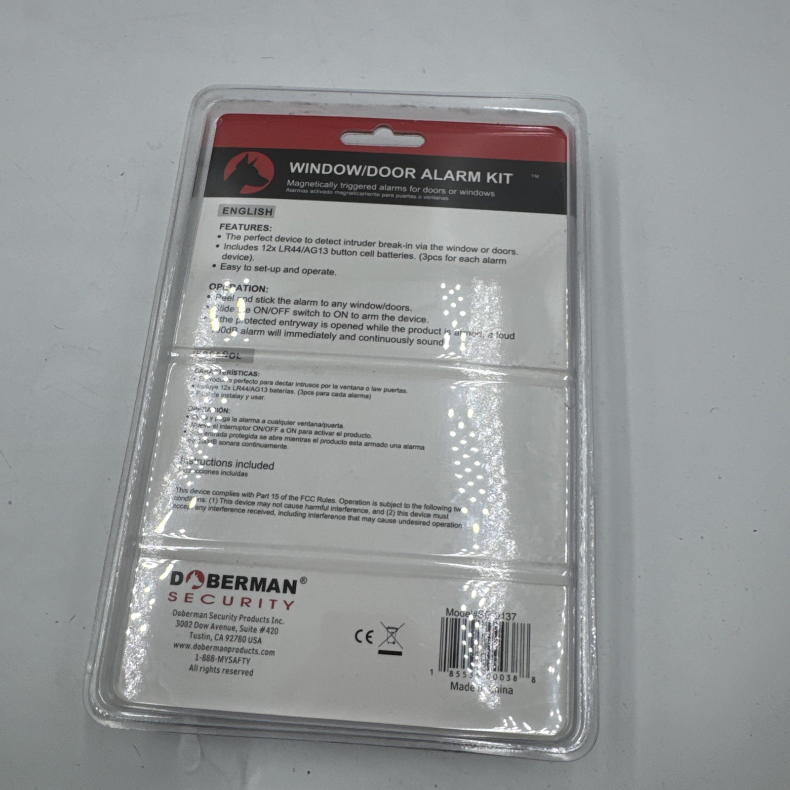 Doberman Security Window Door Alarm Kit Magnetically Triggered Alarm 4 Pack