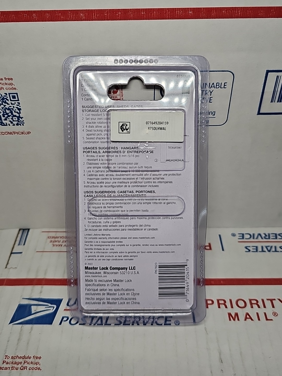 MASTER LOCK 875DLH COMBINATION PADLOCK NEW (ECP018249)