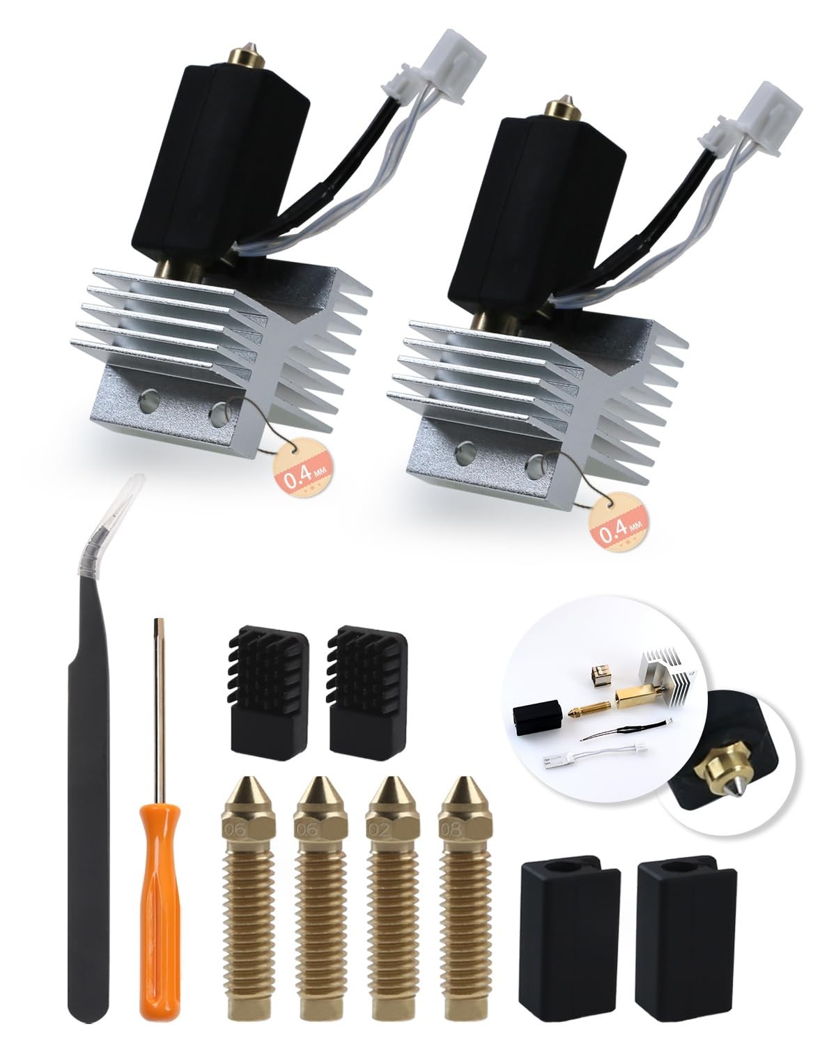 Ceramic Hotend Upgrade Kit 2 Pack for Elegoo Centauri Carbon Nozzle Set Tools