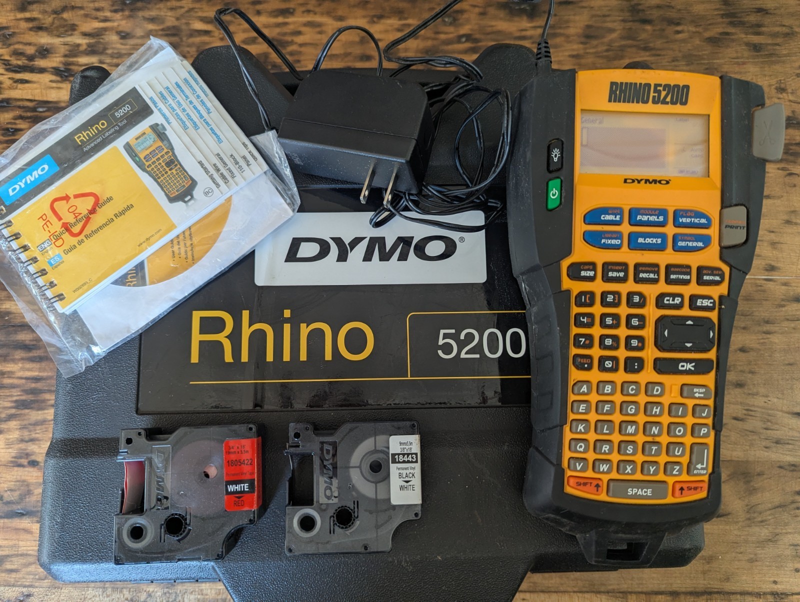 DYMO Rhino 5200 Industrial Label Maker -  Black/Yellow (1755749) T-214S