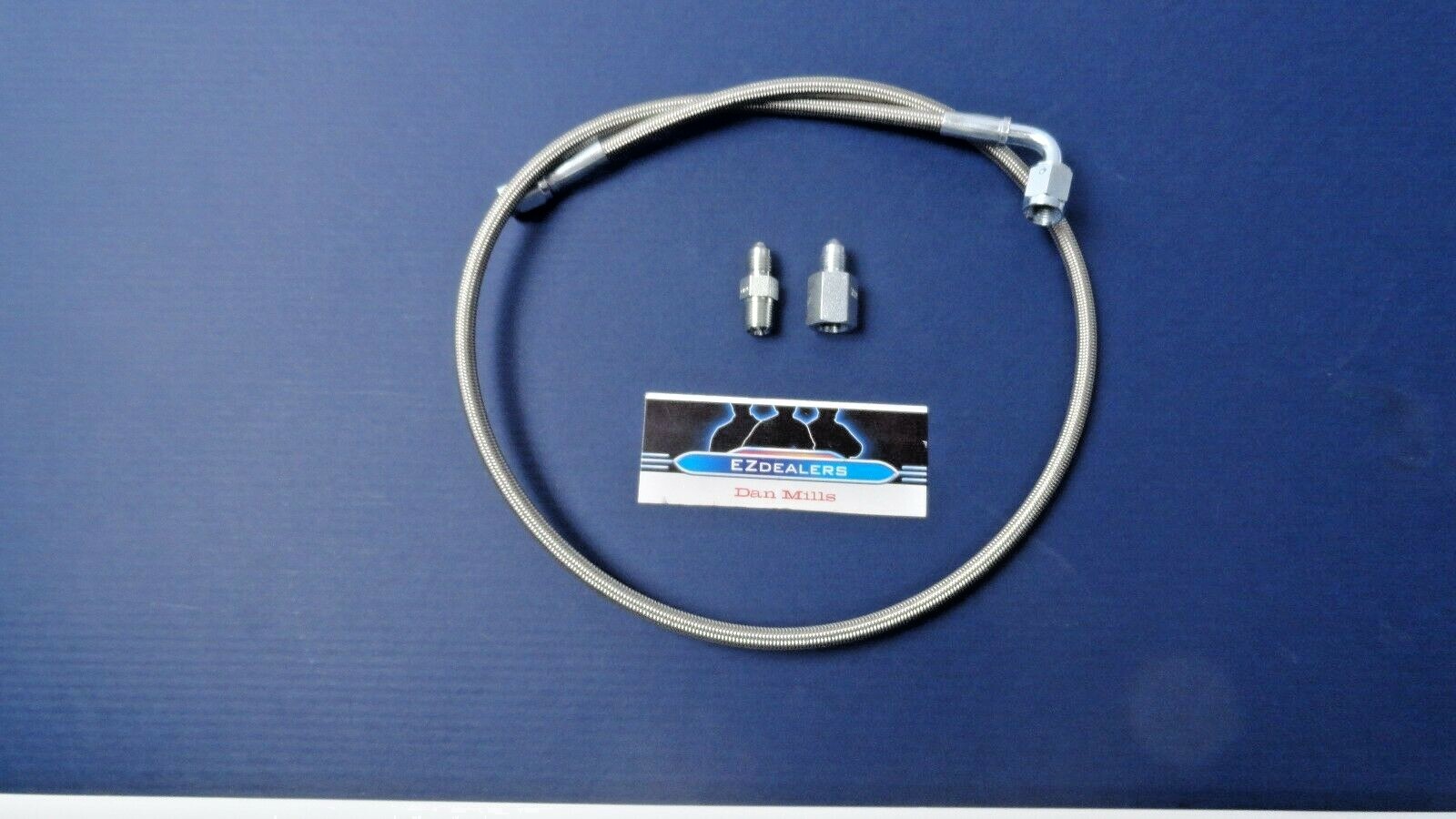 Braided Line Gauge Line Kit 48" Str. x 90 Degree Oil Fuel Pressure 1/8" NPT 4 AN
