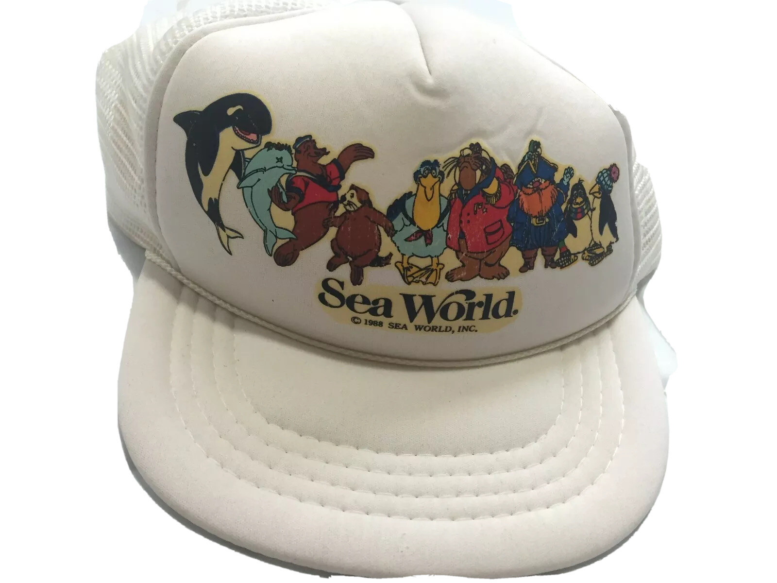 Vintage Sea World Foam Snapback Cap Hat 1988 Children's Size