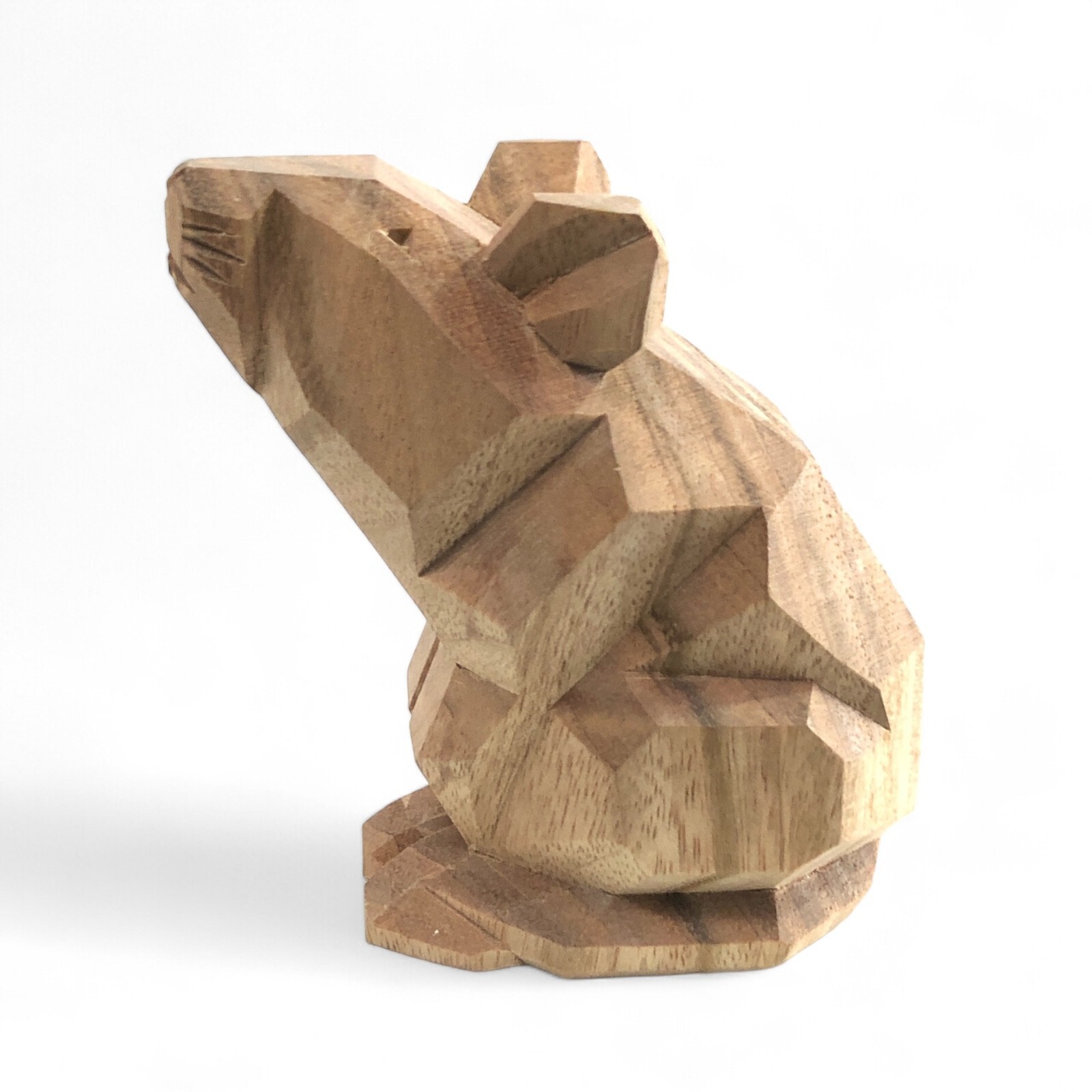 Japanese Wooden Zodiac Rat Mouse Carved Figure Handmade Folk Craft Jingu Shrine