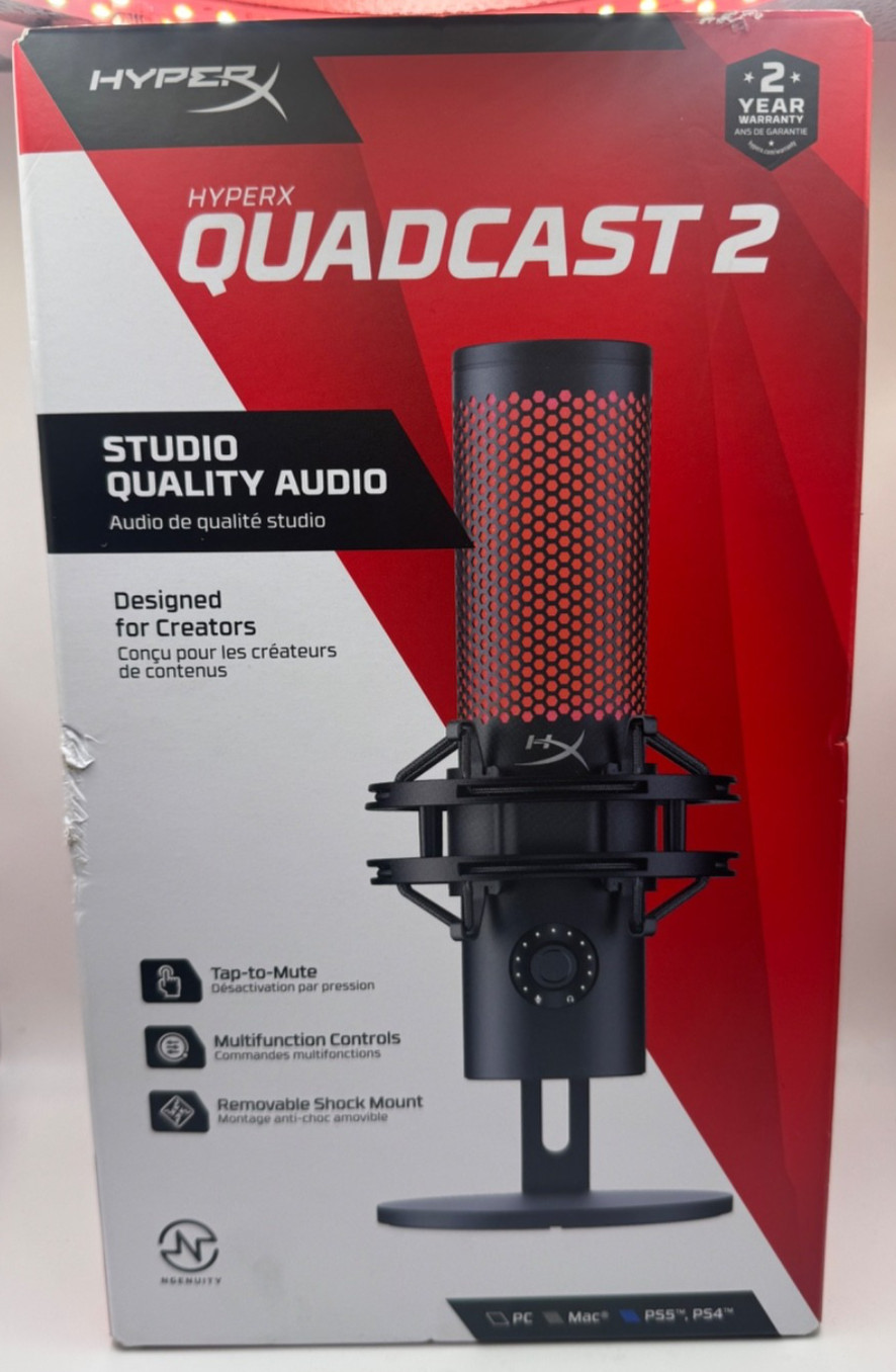 New HyperX QuadCast 2 Multi-Pattern USB Microphone QDC002