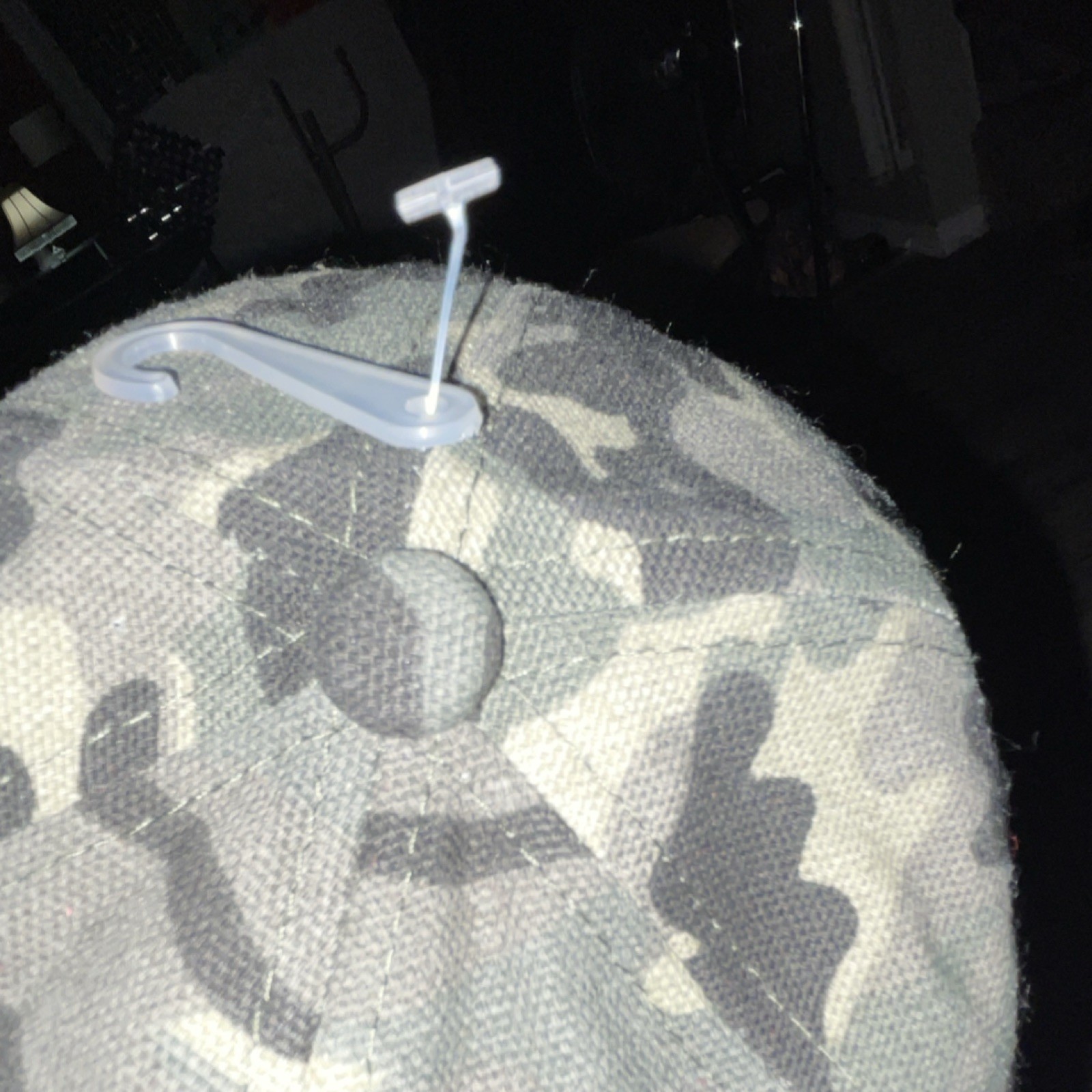 Camouflage Ball Cap Gray Black Green with American Flag Patch