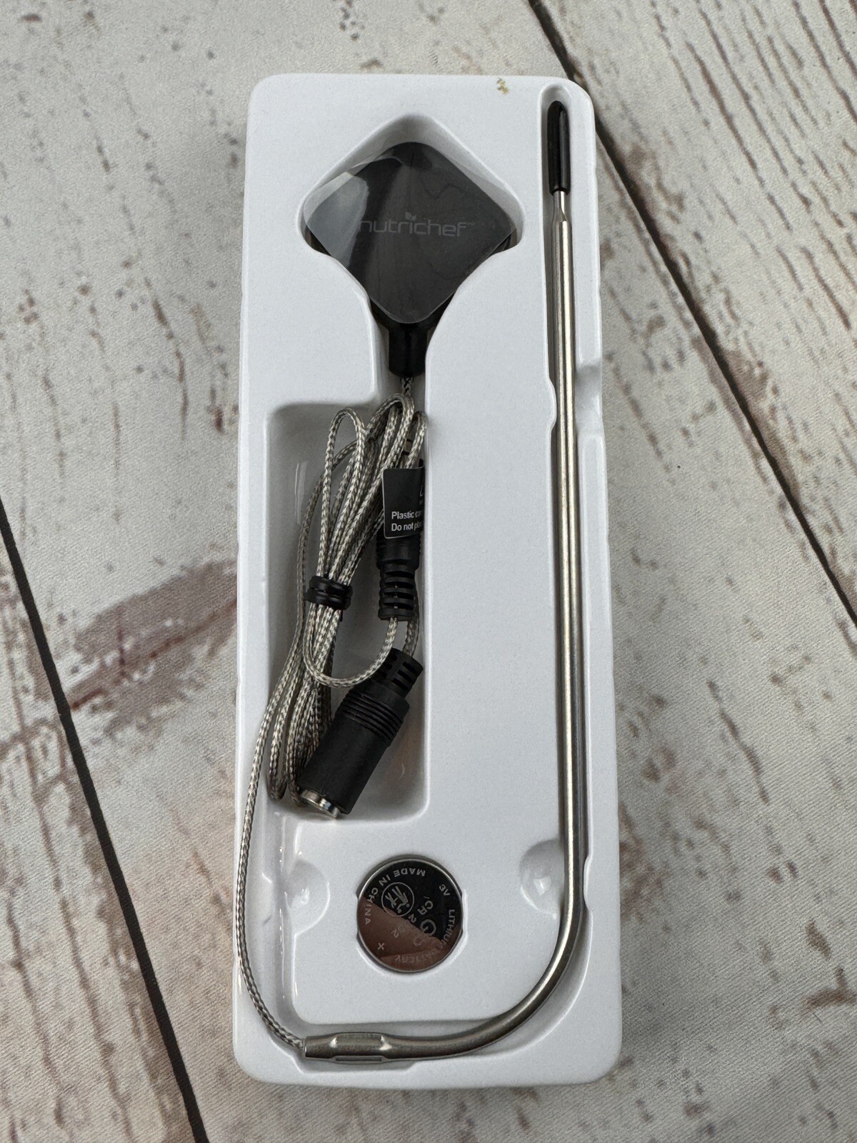 NutriChef PWIRBBQ420 Bluetooth BBQ Thermometer Smart Stainless Probe App Grill