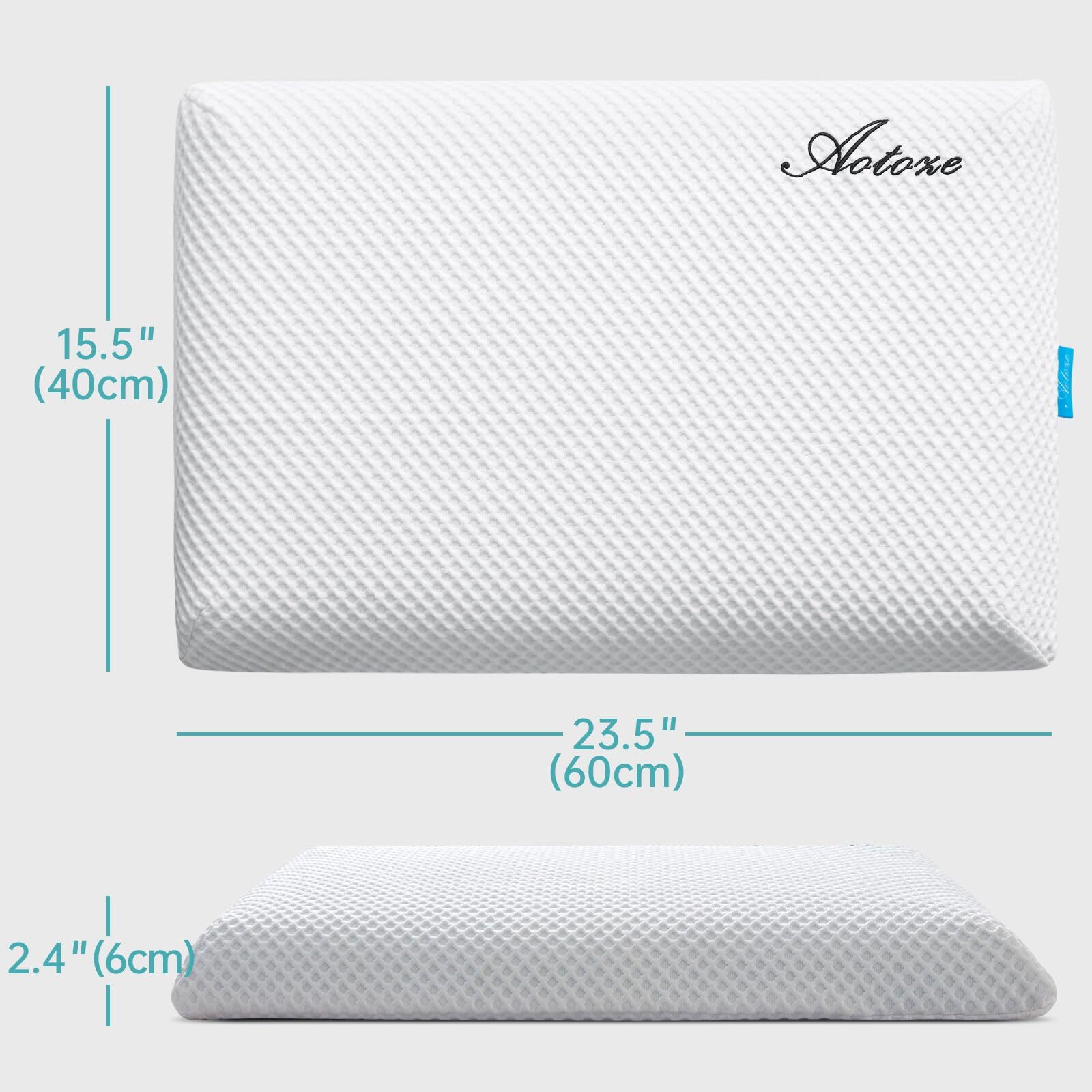 Thin Memory Foam Pillow | Low Profile Pillow | Thin Pillow for Stomach Sleepe...