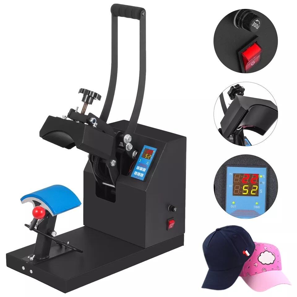 Cap Hat Heat Thermal Press Transfer 5.5 x 3.5 Inch Pneumatic Sublimation Machine