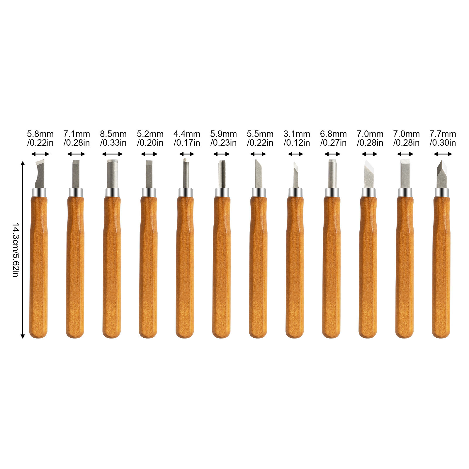 12Pcs Silver& Brown Carving Tools For Printmaking& Cork Carving W/ Storage Box