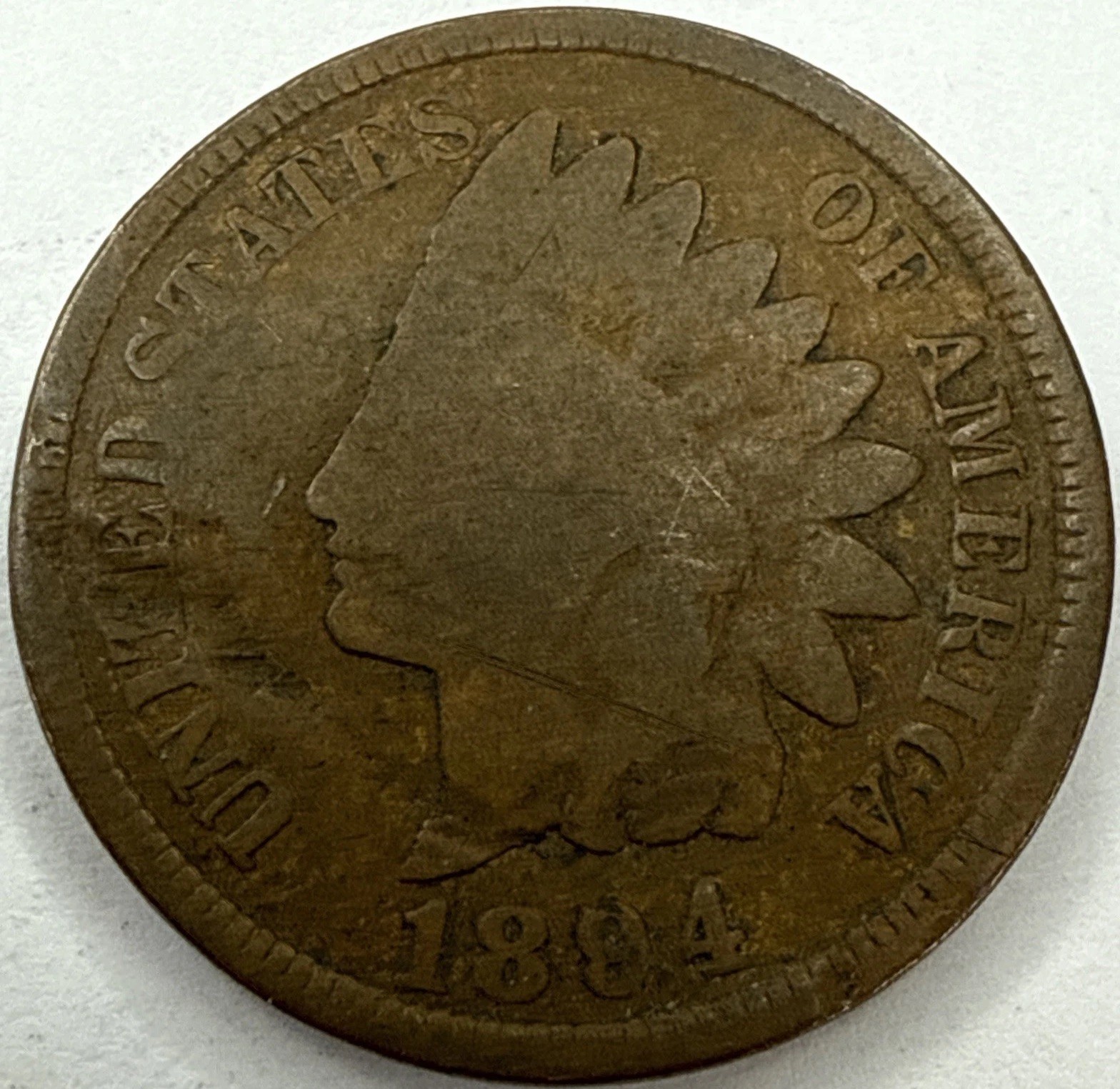 1894 Bend Indian Head Cent Exact Coin Imaged #IND2264
