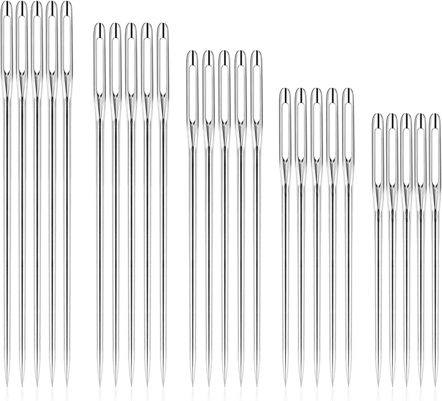 50 Pcs Sewing Needles Large Eye Hand Sewing, 5 Sizes Embroidery...