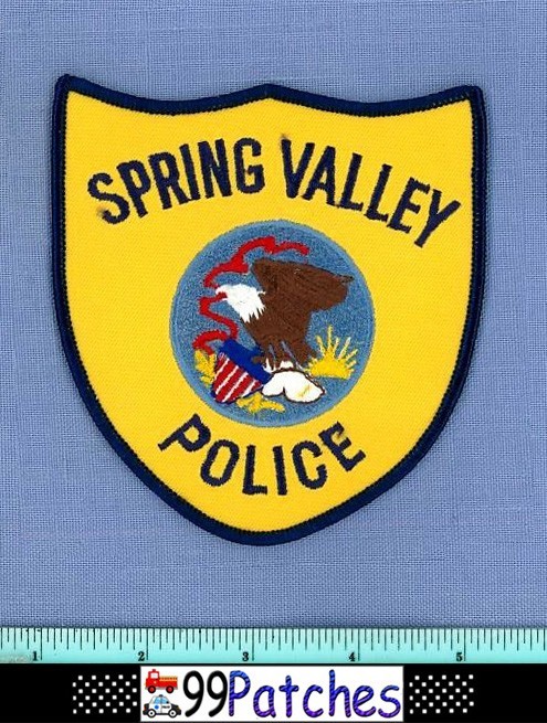 SPRING VALLEY ILLINOIS Police Shoulder Patch STATE SEAL 5G