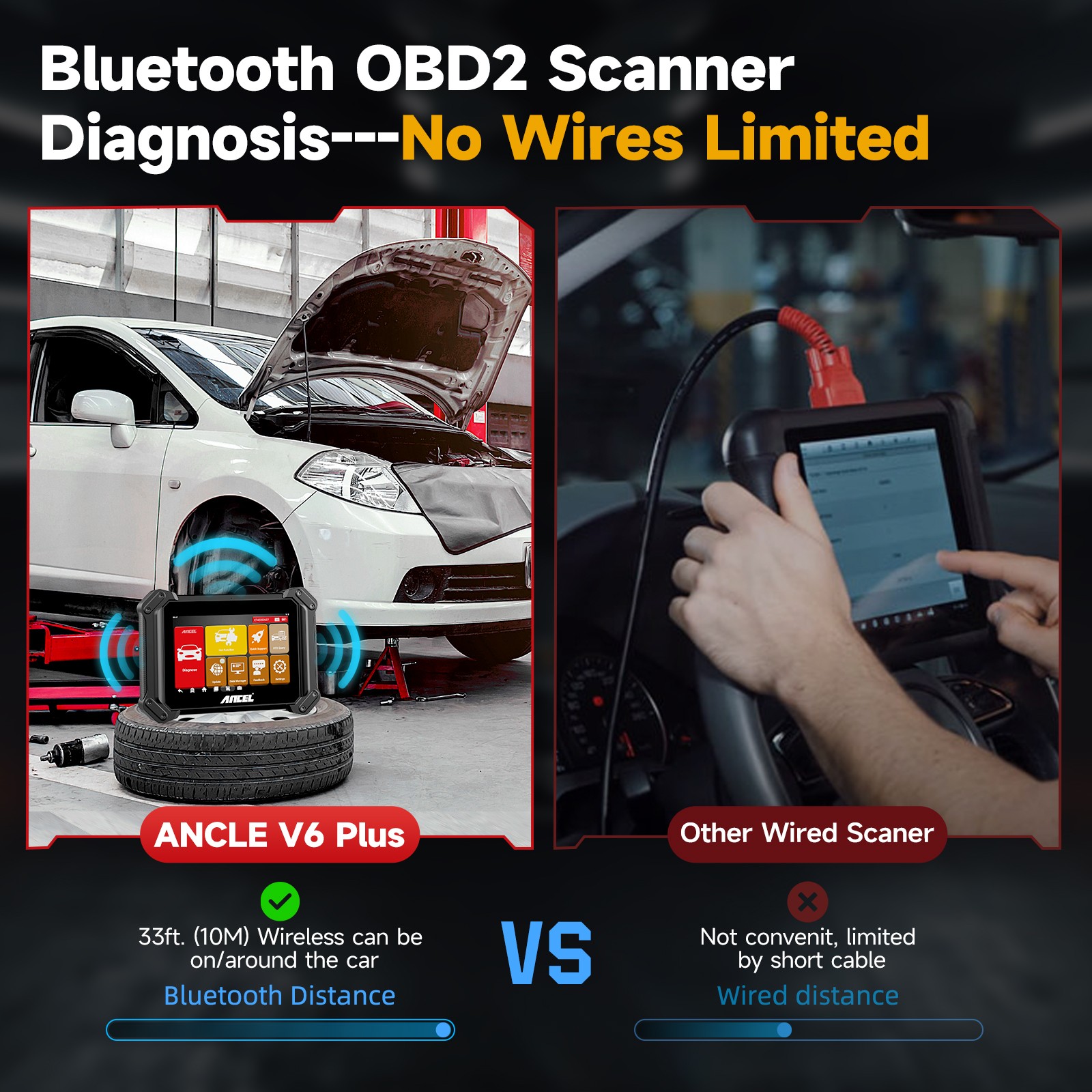 ANCEL V6 PRO Bi-directional OBD2 Scanner All System Diagnostic Key Programming