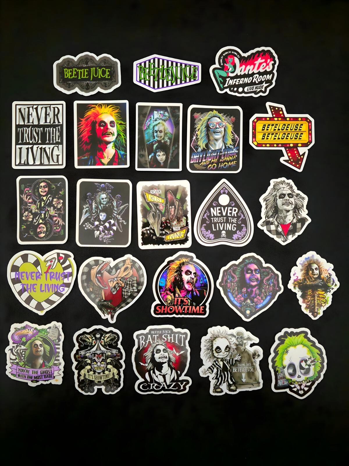 Beetlejuice Inspired Stickers Betelgeuse Decals Never Trust The Living Showtime