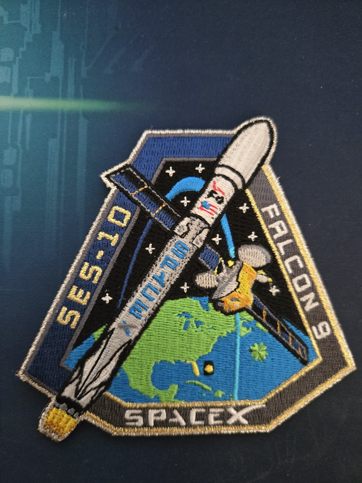 SPACEX FALCON 9 F9 Launch USAF NASA SATELLITE Mission Authentic SES-10 PATCH