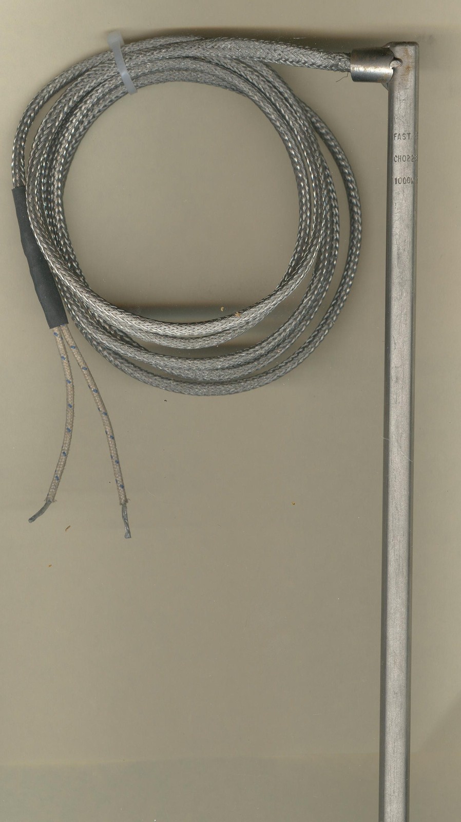 FAST HEAT Cartridge Heater 3/8" Dia X 9" Long 400W 208V 72" SS Braided 240V