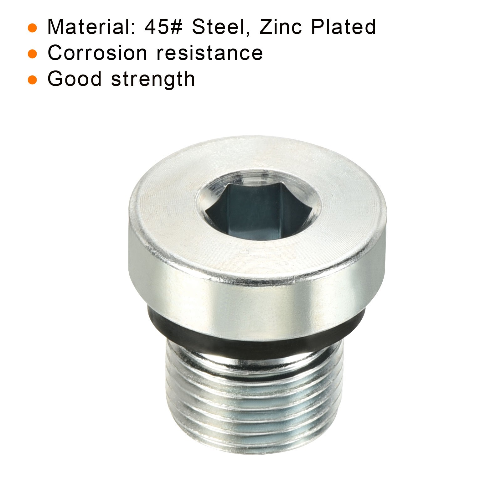 3Pcs M12*1 Hex Head Pipe Fitting Plug Male Thread 45# Steel Plug