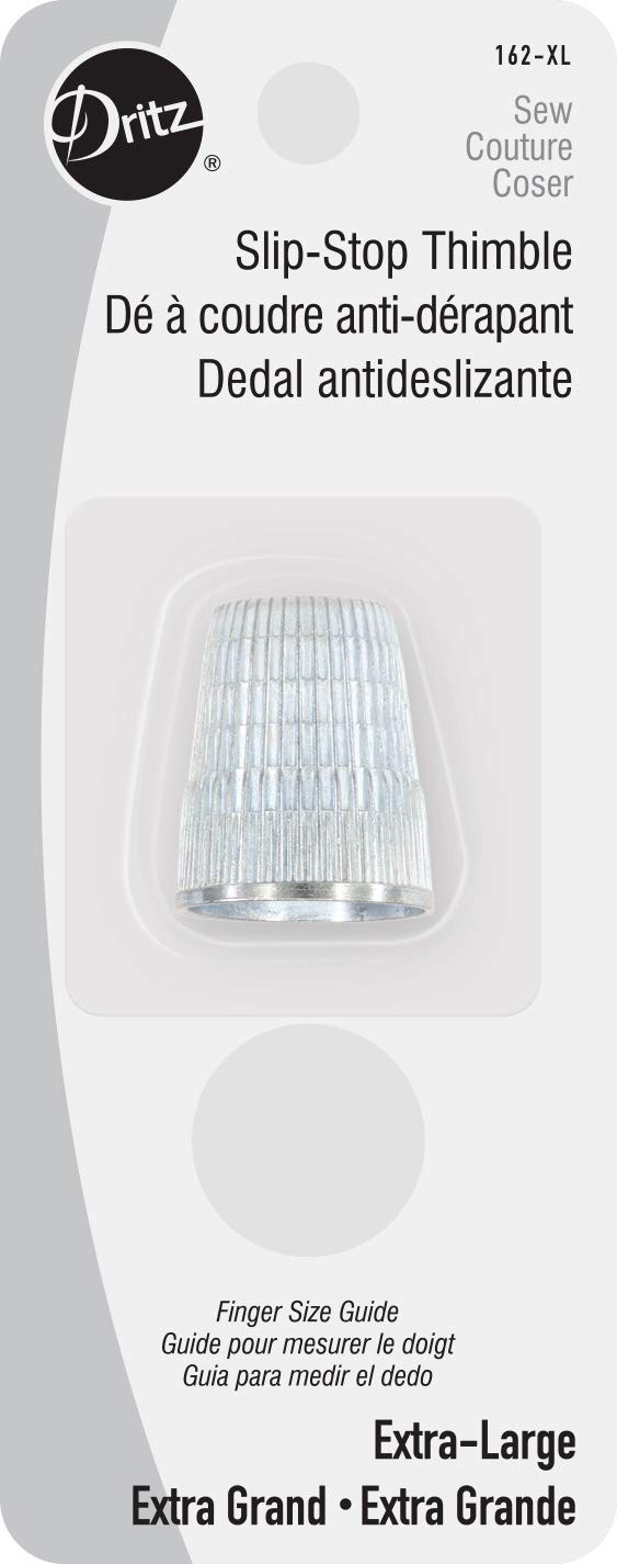 Dritz 162-XL Slip Stop Thimble, Size Extra Large , Large, Silver