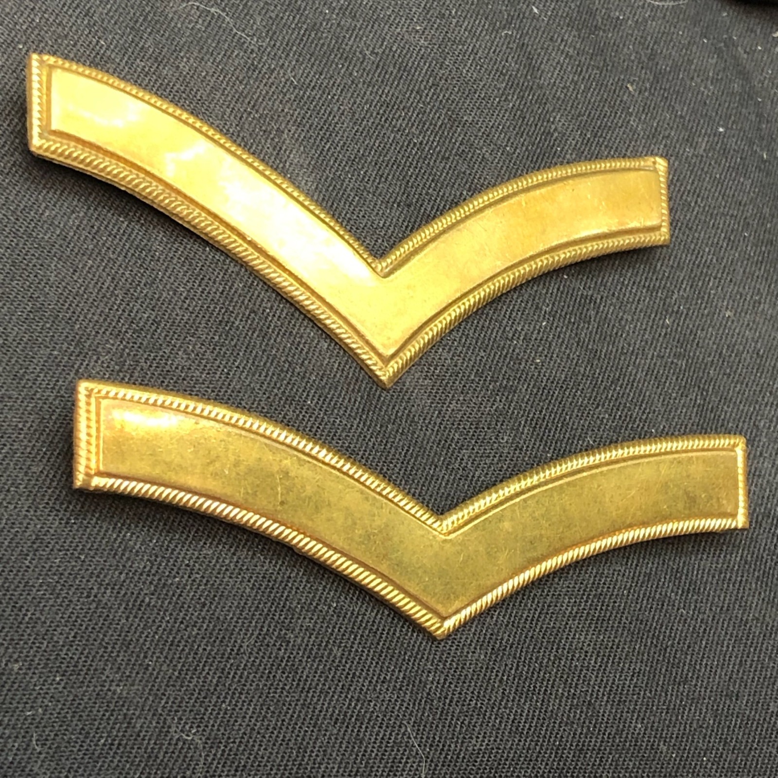 Original British Army Chevrons Collar Badge Pair