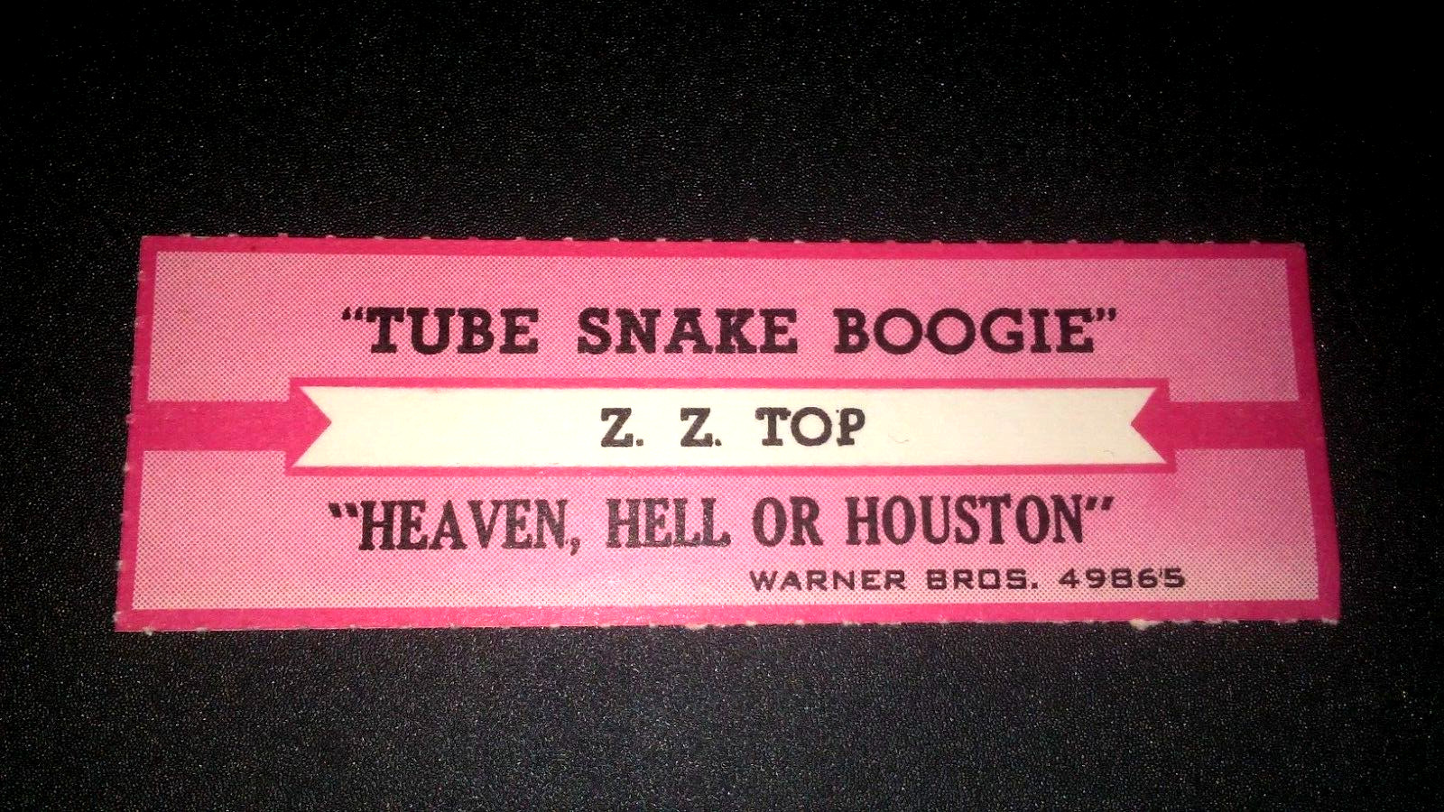 JUKEBOX STRIP (1) Z. Z. TOP Tube Snake Boogie/Heaven, Hell Or Houston 45 L@@K!